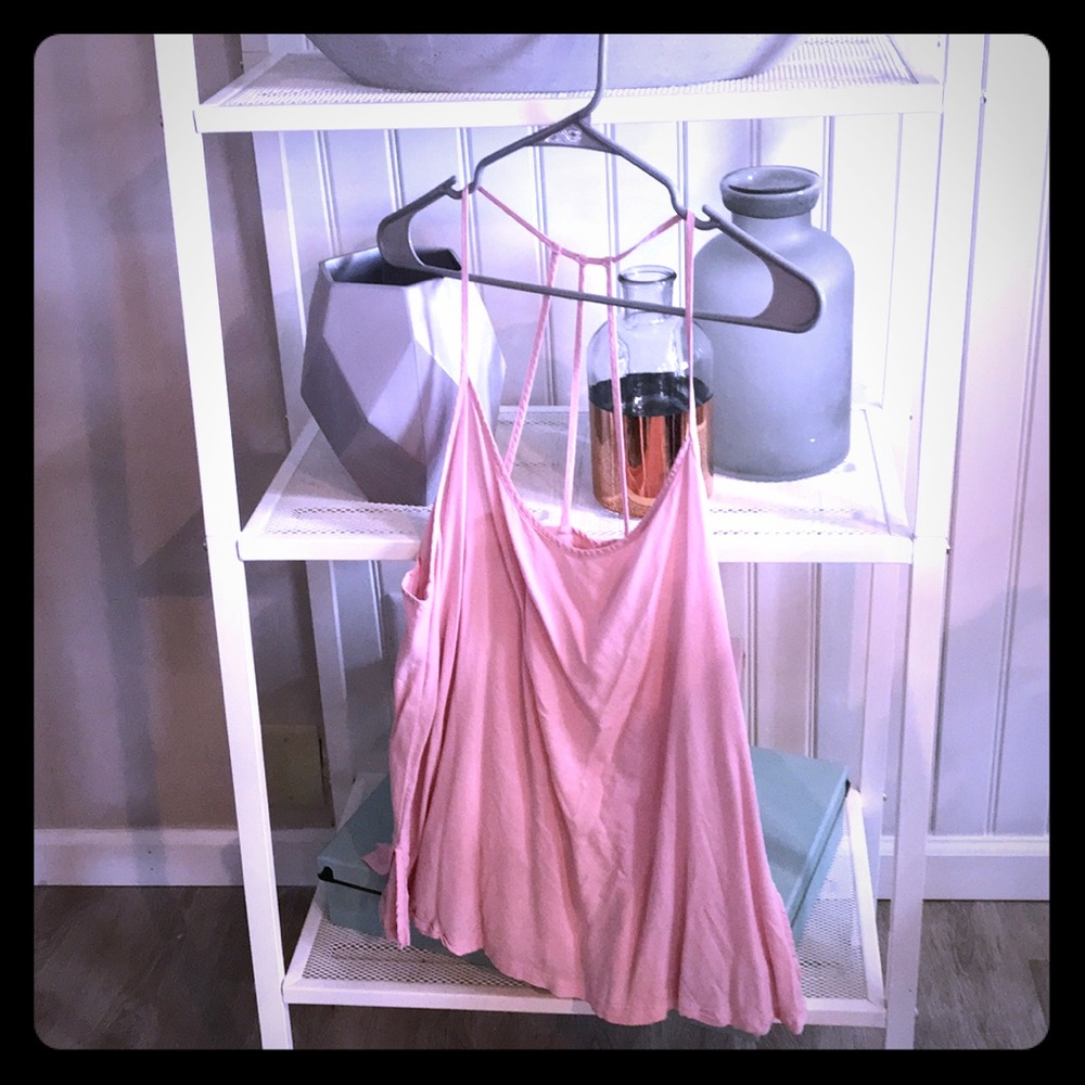 Pink flowy tank